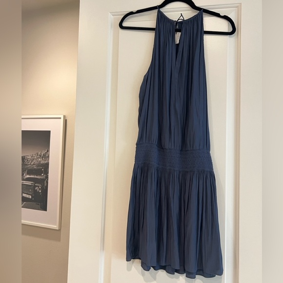 Ramy Brook | US L | Paris Sleeveless High-Neck Drop-Waist Mini Dress | Navy - Picture 9 of 9